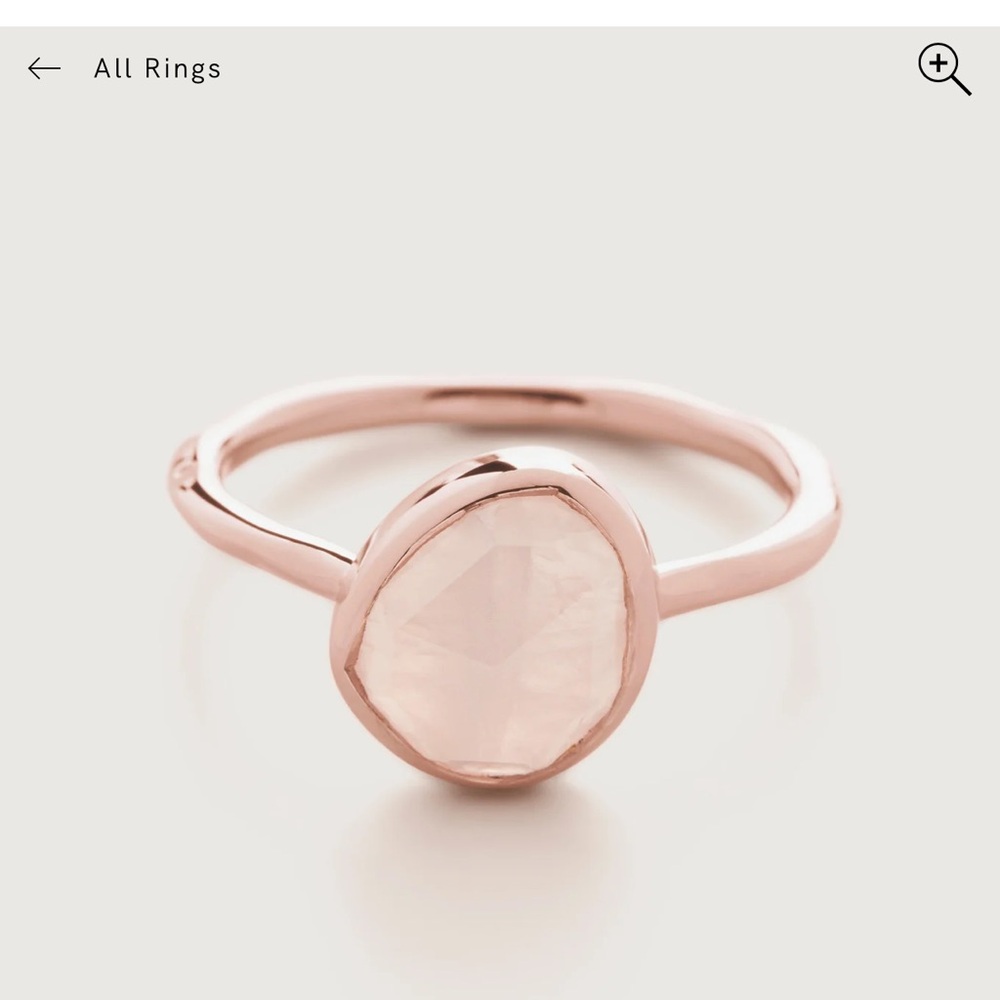 MONICA VINADER Rose Gold rose quartz siren Ring